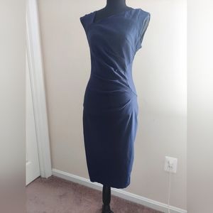 Navy blue stretch work dress